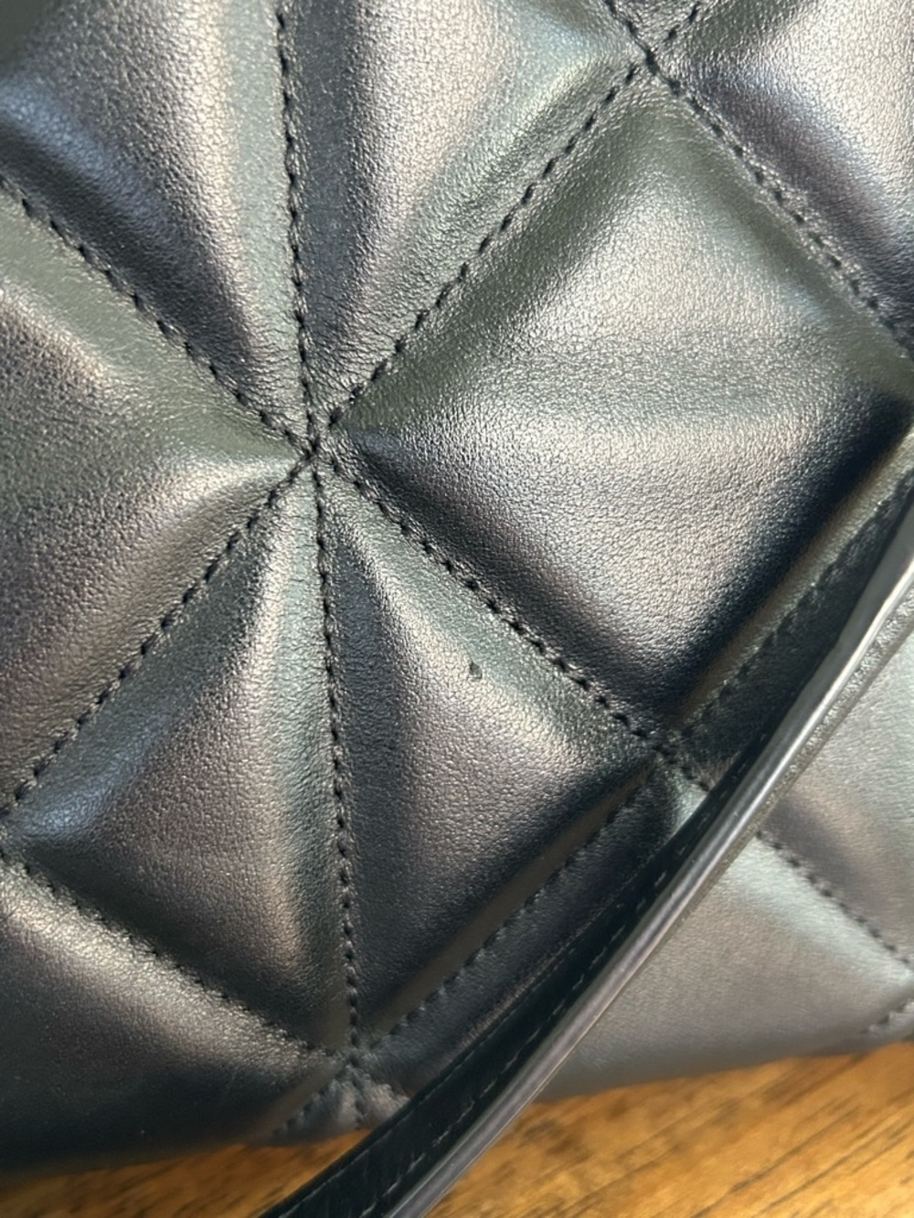 COACH Ava Quilted Leather Tote Black with Gold Chain Straps - Picture 12 of 12